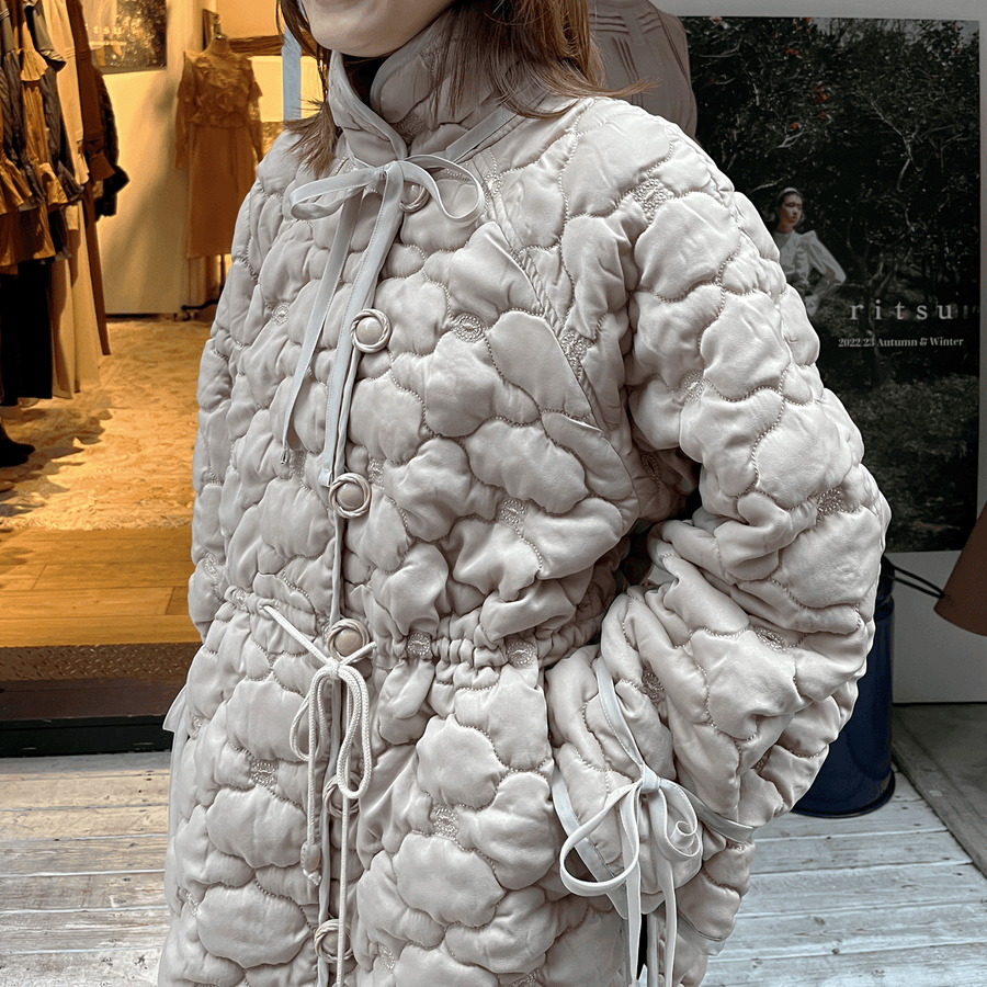 Removable 3D printed button quilted shell  jacket