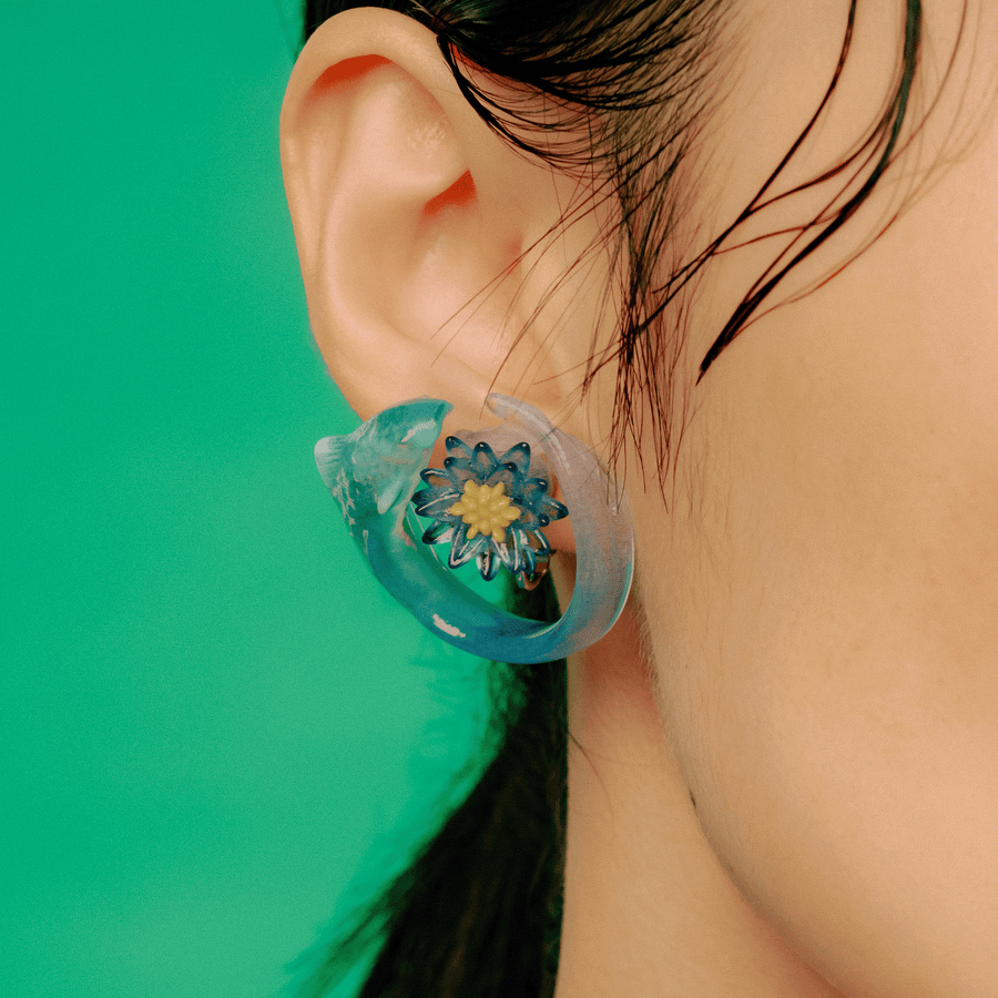 【予約販売商品】Fish & Water lily earrings