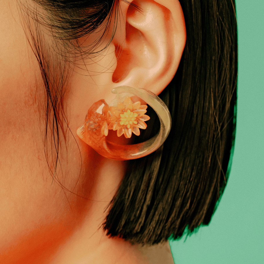 【予約販売商品】Fish & Water lily earrings