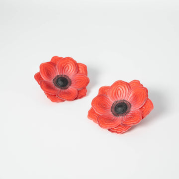 Anemone Flower Earrings - M -