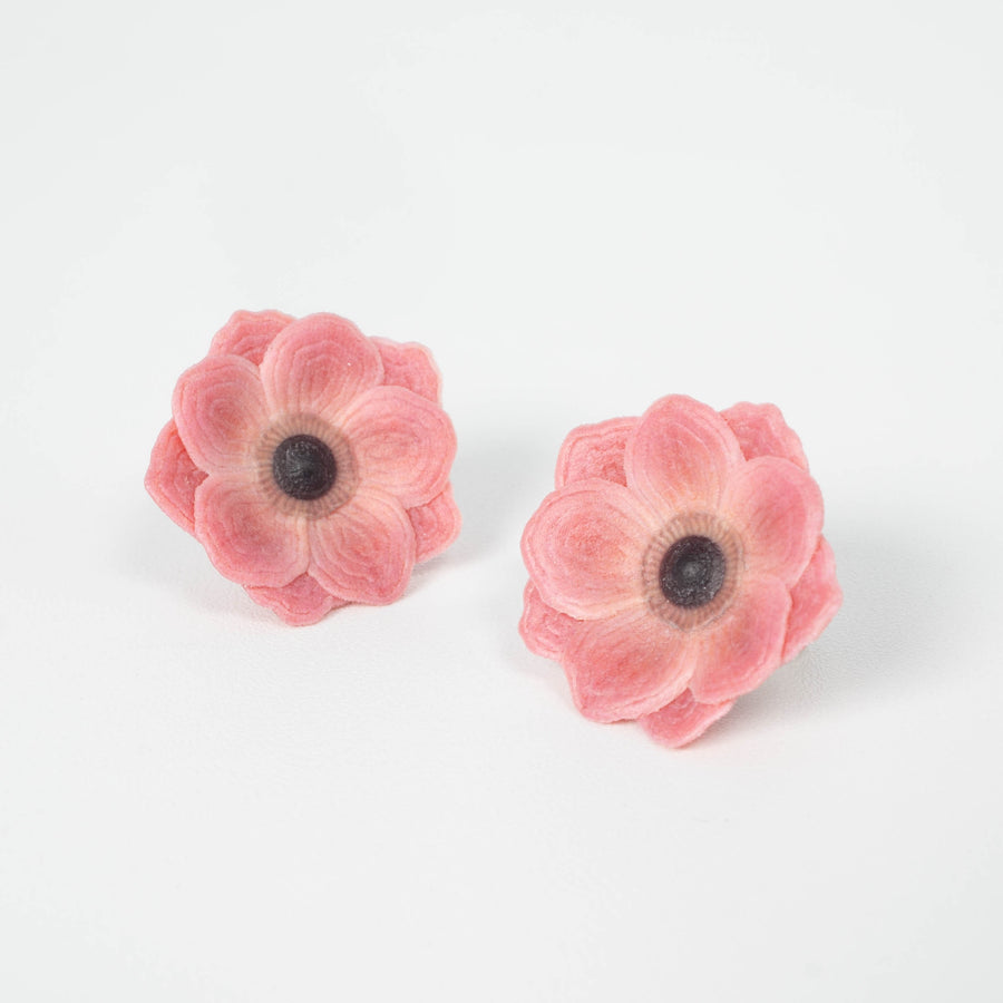 Anemone Flower Earrings - S -