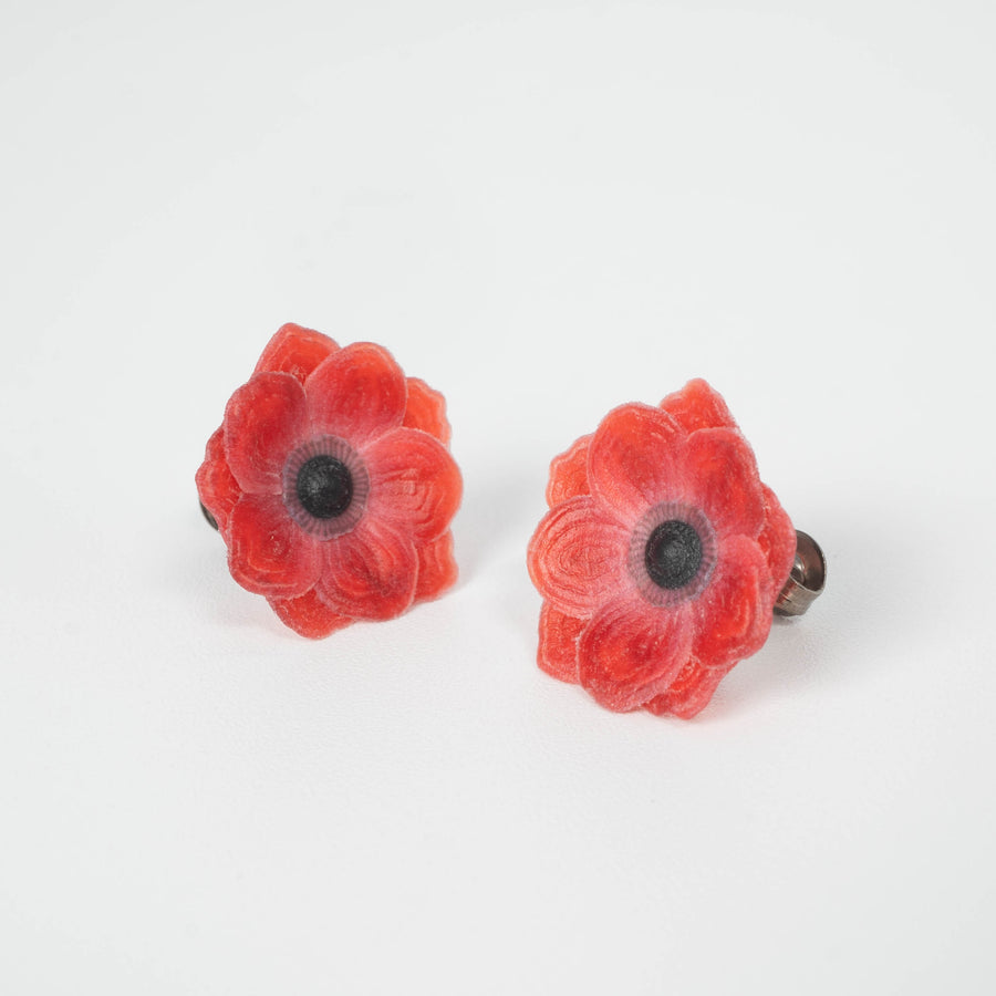 Anemone Flower Earrings - S -