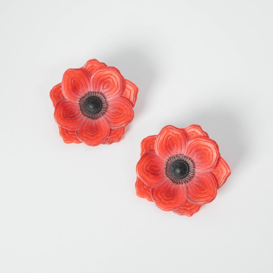 Anemone Flower Earrings - M -