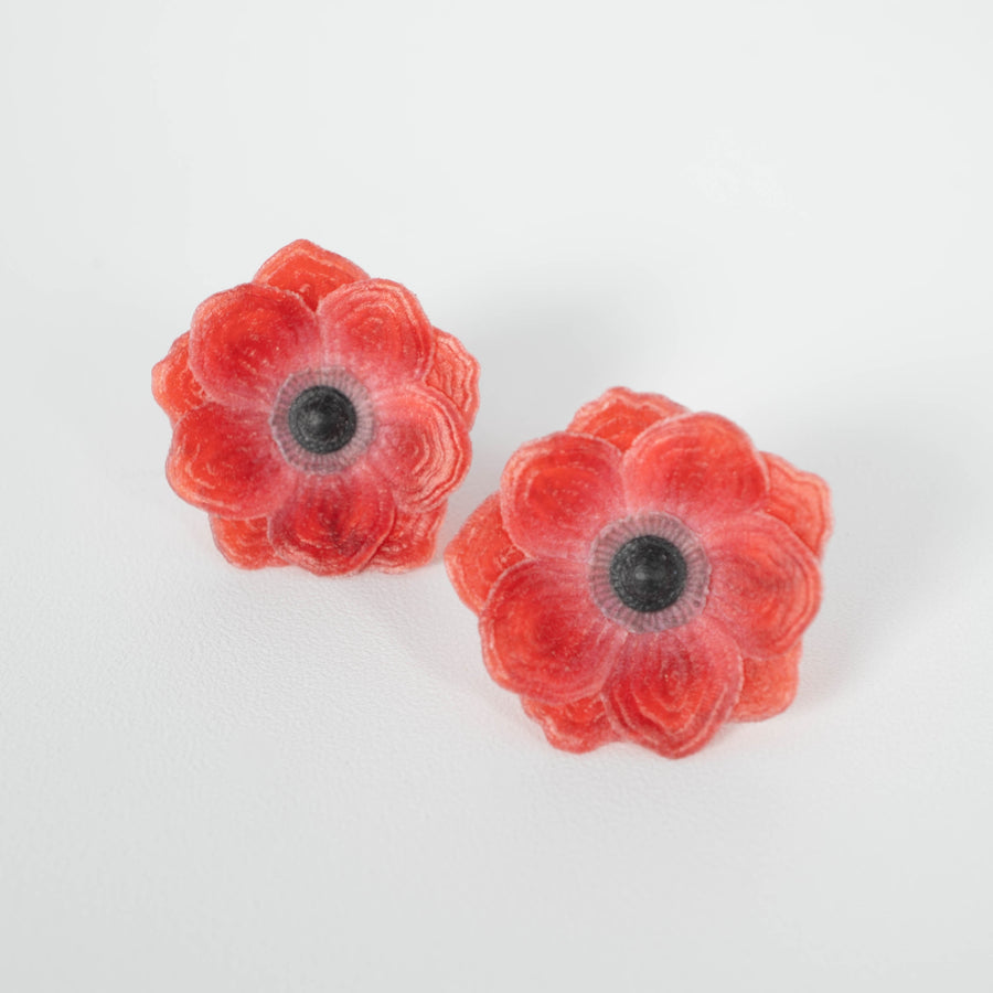 Anemone Flower Earrings - S -