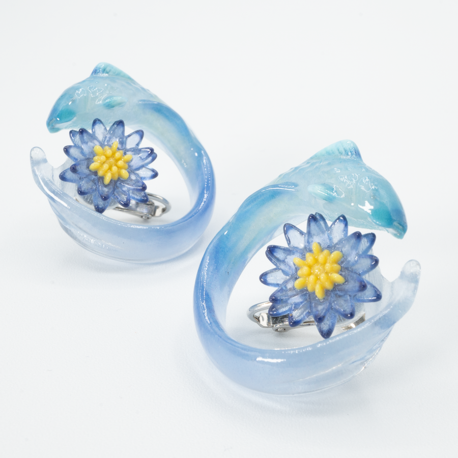 【予約販売商品】Fish & Water lily earrings