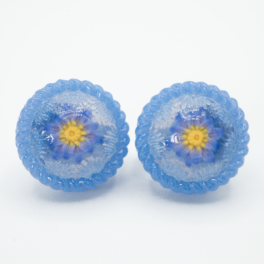 【予約販売商品】Water lily button earrings - S -