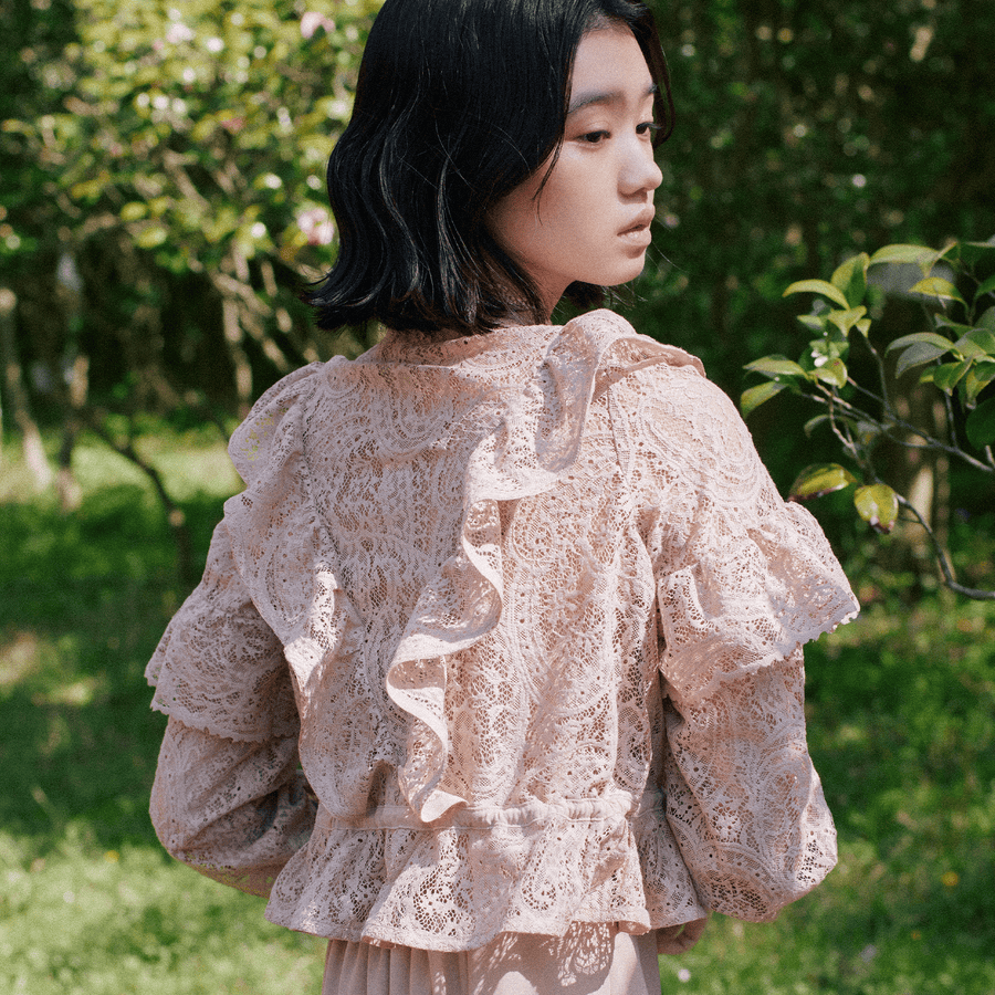 2-Way organic cotton lace midi dress