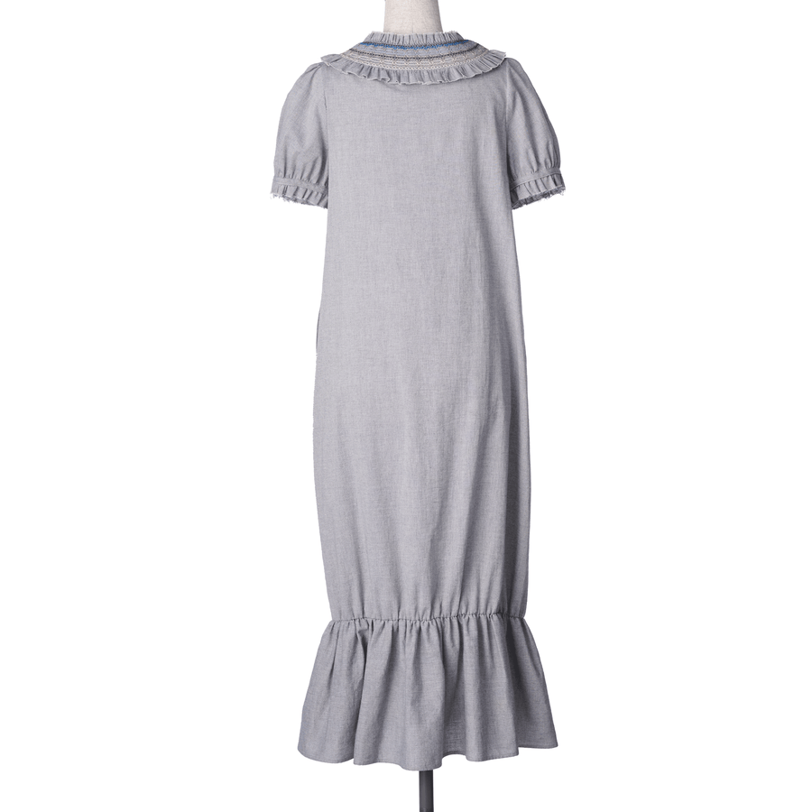Organic cotton smocking summer maxi dress